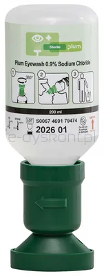 Płyn do oczu PLUM Eyewash, 0,9% chlorku sodu, z nakładką na oko, 200ml