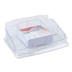 Office Products Przybornik Na Biurko Z Karteczkami, Plastik, Transparentny