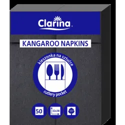 Serwetki Kangurki 38X32 50Szt Czarne Clarina