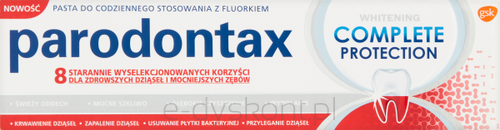 Parodontax Complete Protection Whitening Pasta Do Zębów Wybielająca Na Krwawiące Dziąsła 75 Ml