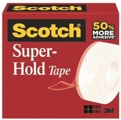 Scotch Taśma Biurowa Super-Hold, (700K), Super Mocna, 19Mm, 25,4M, Transparentna
