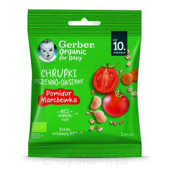 Gerber Organic Chrupki Pszenno-Owsiane Pomidor Marchewka 7G