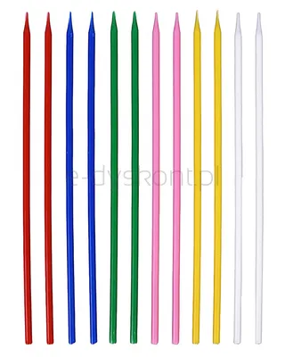 Świeczki na tort PARTY GO, 14cm, 12 szt., mix kolorów