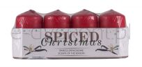 Donau HOME Świeca słupek Spiced Christmas, 40x70mm, 4 szt., wanilia, czerwony - 2