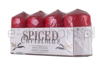 Donau HOME Świeca słupek Spiced Christmas, 40x70mm, 4 szt., wanilia, czerwony - 4
