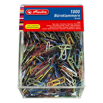 Herlitz Spinacze 26 Mm 1000 Sztuk Mix Kolorów