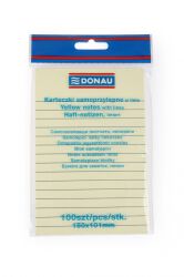 Donau Bloczek Samoprzylepny 101X150Mm, W Linię, 1X100 Kart., 75Gsm, Żółty 