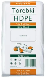 Torebki spożywcze HDPE, 14x4x26cm, 1000 szt., transparentne
