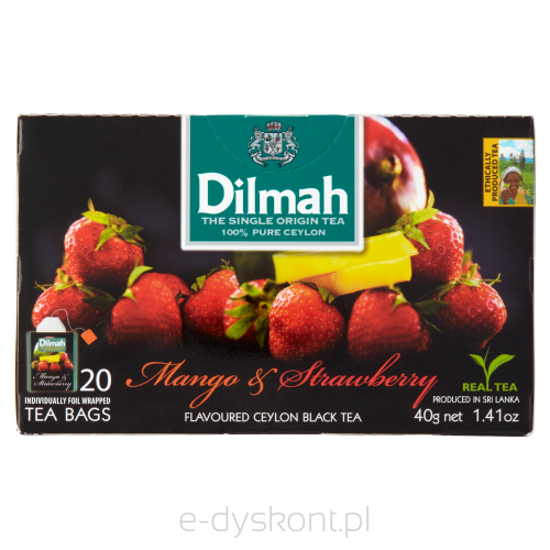 Dilmah Herbata Mango  Strawberry Flavoured Black 20X2 G