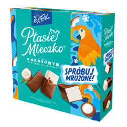 E.Wedel Ptasie mleczko o smaku kokosowym w czekoladzie mlecznej 340g