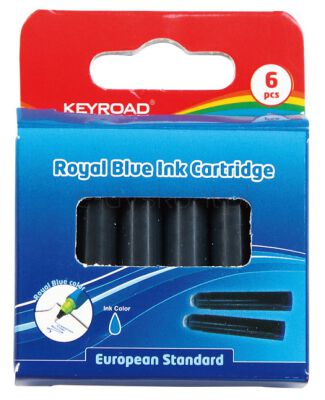 Keyroad Naboje do piór 6 szt., zawieszka, niebieski