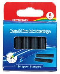 Keyroad Naboje do piór 6 szt., zawieszka, niebieski