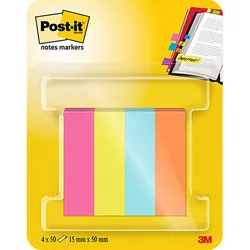 Znaczniki Post-It (670-4POP-EU), papier, 12,7x44,4mm, 4x50 kart., mix kolorów neon