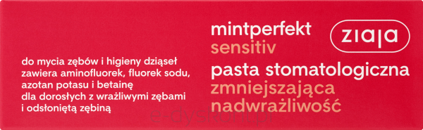 Ziaja Mintperfekt Sensitiv Pasta Zmniejszająca Nadwrażliwość 75 Ml