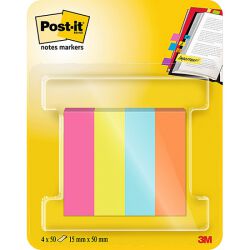 Post-It  Znaczniki (670-4Pop-Eu), Papier, 12,7X44,4Mm, 4X50 Kart., Mix Kolorów Neon