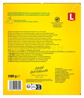 Lipton Herbata czarna, Yellow Label, 600 kopert