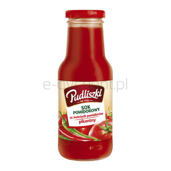 Pudliszki Sok Pomidorowy Ze Świeżych Pomidorów, Pikantny 290Ml. Produkt Pasteryzowany