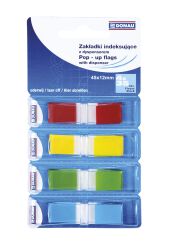 Donau Zakładki indeksujące PP, 12x45mm, 4x35 kart., mix kolorów 