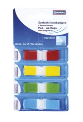 Donau Zakładki indeksujące PP, 12x45mm, 4x35 kart., mix kolorów 