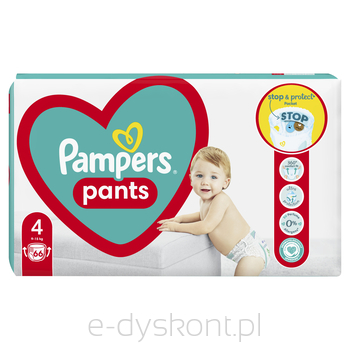 Pampers Pants Pieluchomajtki Rozmiar 4, 9-15 Kg 66 Szt.