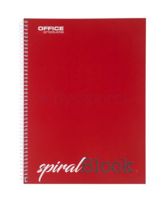 Office Products Kołonotatnik A4, W Linie, 80 Kart., 70Gsm, Bordowy