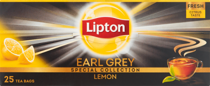 Lipton Herbata Earl Grey Lemon 25 Torebek 
