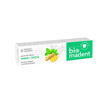 Madent Bio Odświeżająca Pasta Do Zębów Imbir Mięta 100Ml