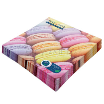 TETE a TETE Serwetki 3 ply 1/4 Lunch 33 cm x 33 cm Sweet Macarons 20 szt.