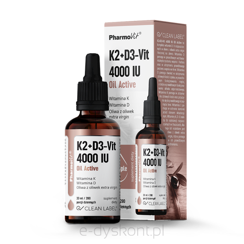 Witamina K2 + D3 W Kroplach Bezglutenowe 30 Ml - Pharmovit (Clean Label) [BIO]