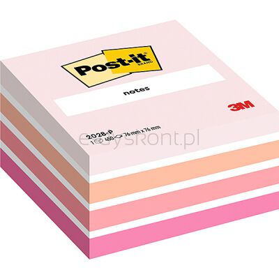 Post-It Kostka Samoprzylepna (2028-P), 76X76Mm, 1X450 Kart., Różowa 