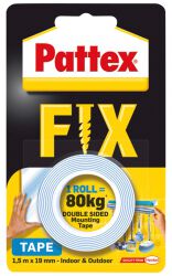 Pattex Taśma dwustronna FIX, 1,5m x 19mm, 80kg