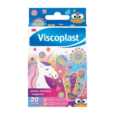 Viscoplast Plastry dziecięce Magiczne, 2 rozmiary, 20 szt., pudełko