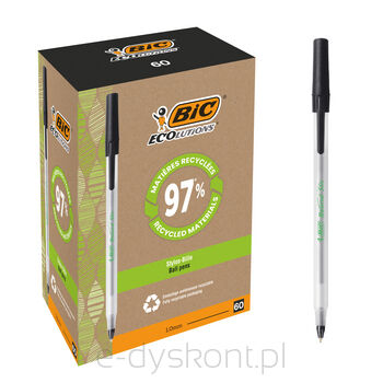 BIC Round Stic Ecolutions Długopis czarny Pudełko 60szt