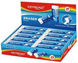 Keyroad Gumka uniwersalna Maxi, 60x21x11 mm, pakowane na displayu, biała