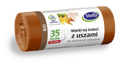Stella Worki z uszami do segregacji odpadów bio, 35 l, 20 szt., brązowe, brązowy