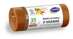Stella Worki z uszami do segregacji odpadów bio, 35 l, 20 szt., brązowe, brązowy