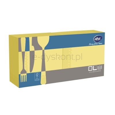 AFH AHA Serwetki 2-warstwowe, składanie 1/4, 33x33cm, 250 szt., pastelowo żółte