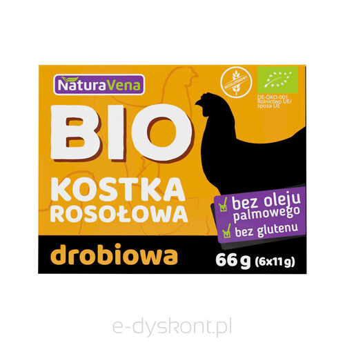 Bulion - Kostki Drobiowe Bezglutenowe Bio (6 X 11 G) 66 G - Naturavena [BIO]