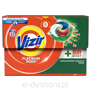 Vizir Platinum Pods + Fairy Effect Kapsułki Do Prania, 25 Prań 530G