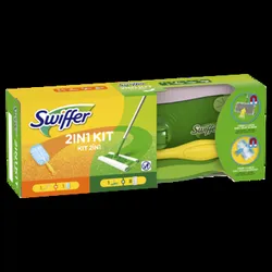 Swiffer Zestaw: 1 Mop + 8 Ściereczek, 1 Miotełka + 1 Wkład Do Zbierania Sierści