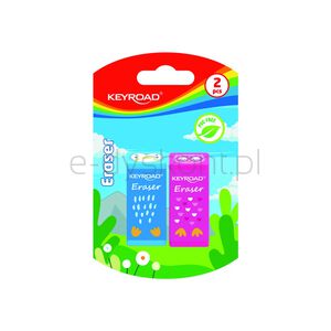 Keyroad Gumka do ścierania, zwierzęta, 2 szt., blister, mix kolorów