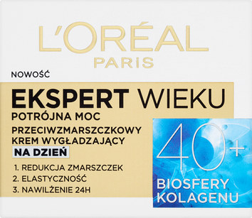 L'Oreal Paris Ekspert Wieku 40+ Przeciwzmarszczkowy Krem Wygładzający Na Dzień 50 Ml