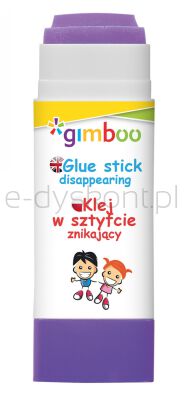 Gimboo Klej w sztyfcie PVP, trójkątny, znikający, 15g, 1 szt., pakowany w displayu, fioletowy