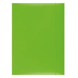 Office Products Teczka Z Gumką, Karton/Lakier, A4, 350Gsm, 3-Skrz., Zielona 