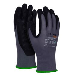Donau Rękawice Safety Flex-Dotted, Kat. Ii, Rozm. 11, Szare