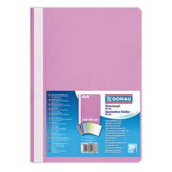 Donau Skoroszyt PP, A4, standard, 120/180mikr., jasnoróżowy