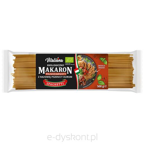 Makaron (Semolinowy Razowy) Spaghetti Bio 500 G - Vitaliana [BIO]