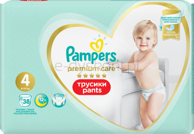 Pampers Premium Care Pants, Rozmiar 4, 38 Pieluchomajtek