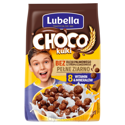 Lubella Mlekołaki Choco Kulki Zbożowe Kulki O Smaku Czekoladowym 250 G