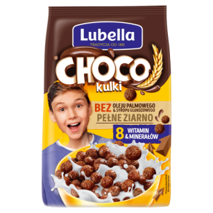 Lubella Mlekołaki Płatki Choco Kulki Zbożowe O Smaku Czekoladowym 250G